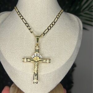 Gold Cross Pendant Necklace